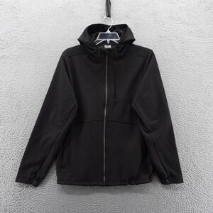 VRST Mens Medium Cold Weather Performance Jacket Pure Black Hooded Full Zip NEW